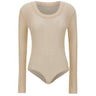 ENTIRE STUDIOS "Circle Neck Bodysuit" BEIGE Donna 