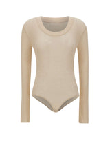 ENTIRE STUDIOS "Circle Neck Bodysuit" BEIGE Donna 