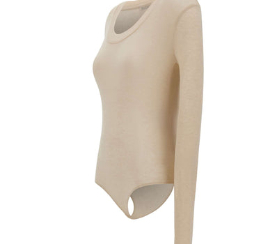 ENTIRE STUDIOS "Circle Neck Bodysuit" BEIGE Donna 