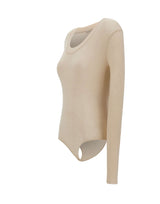 ENTIRE STUDIOS "Circle Neck Bodysuit" BEIGE Donna 