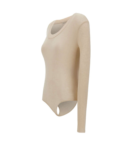 ENTIRE STUDIOS "Circle Neck Bodysuit" BEIGE Donna 