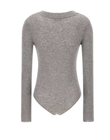 ENTIRE STUDIOS "Circle Neck Bodysuit" GREY Donna 