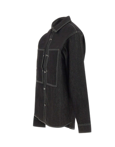 ENTIRE STUDIOS Camicia in denim grezzo BLACK Unisex 