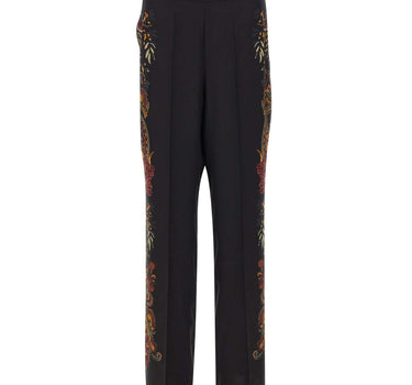 ETRO Pantaloni in seta con stampa Paisley floreale BLACK Donna 