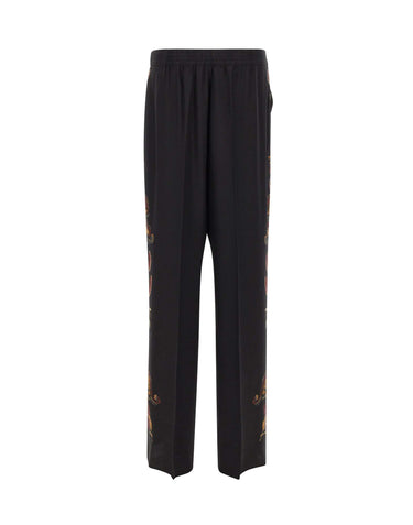 ETRO Pantaloni in seta con stampa Paisley floreale BLACK Donna 