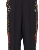 ETRO Pantaloni in seta con stampa Paisley floreale BLACK Donna 