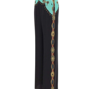 ETRO Pantaloni in seta con stampa gioielli BLACK Donna 
