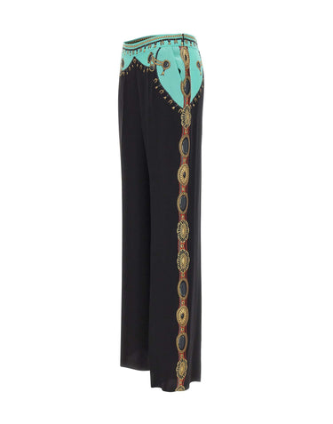 ETRO Pantaloni in seta con stampa gioielli BLACK Donna 
