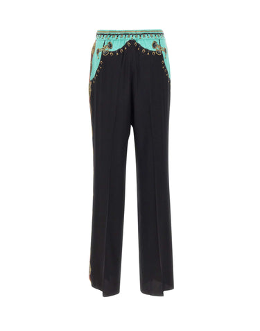ETRO Pantaloni in seta con stampa gioielli BLACK Donna 