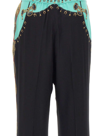 ETRO Pantaloni in seta con stampa gioielli BLACK Donna 