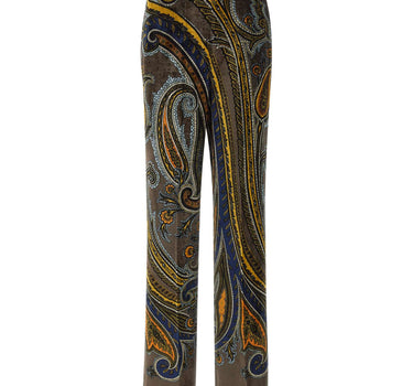 ETRO Pantaloni in velluto con motivo Paisley MULTICOLOR Donna 
