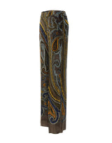 ETRO Pantaloni in velluto con motivo Paisley MULTICOLOR Donna 