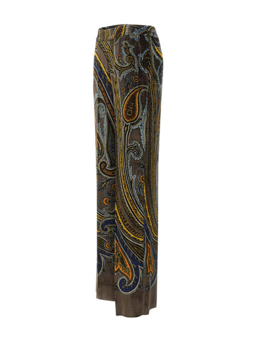 ETRO Pantaloni in velluto con motivo Paisley MULTICOLOR Donna 