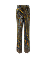 ETRO Pantaloni in velluto con motivo Paisley MULTICOLOR Donna 