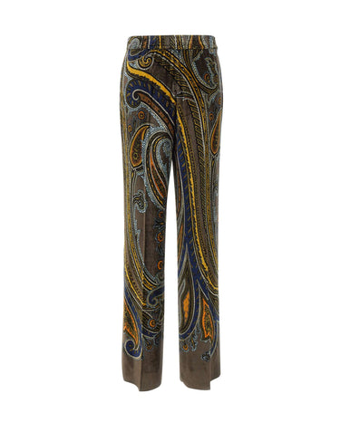 ETRO Pantaloni in velluto con motivo Paisley MULTICOLOR Donna 