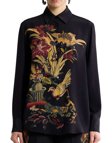 Camicia in seta con stampa piazzata WRIA0013 AK166X0813 ETRO 