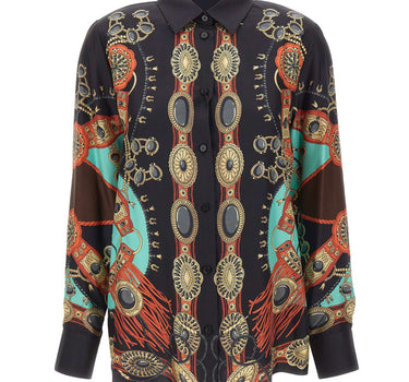 ETRO Camicia in seta con stampa gioielli BLACK Donna 