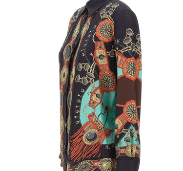 ETRO Camicia in seta con stampa gioielli BLACK Donna 