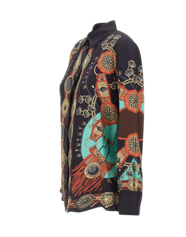 ETRO Camicia in seta con stampa gioielli BLACK Donna 