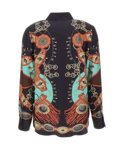 ETRO Camicia in seta con stampa gioielli BLACK Donna 