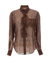 ETRO Camicia in seta con pettorina BROWN Donna 
