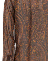 ETRO Camicia in seta con pettorina BROWN Donna 
