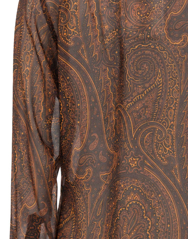 ETRO Camicia in seta con pettorina BROWN Donna 
