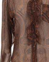 ETRO Camicia in seta con pettorina BROWN Donna 