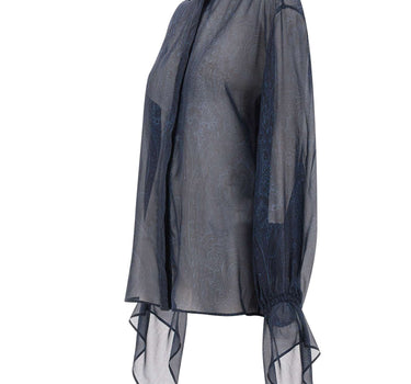 ETRO Camicia in chiffon di seta BLUE Donna 
