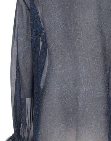 ETRO Camicia in chiffon di seta BLUE Donna 