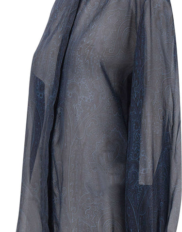 ETRO Camicia in chiffon di seta BLUE Donna 