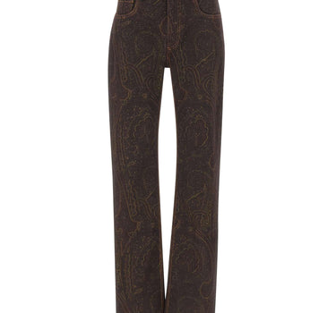 ETRO Jeans dritti con stampa paisley BROWN Donna 