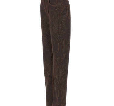 ETRO Jeans dritti con stampa paisley BROWN Donna 