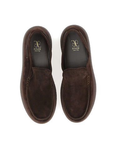 FABI Mocassini in velour BROWN Uomo 