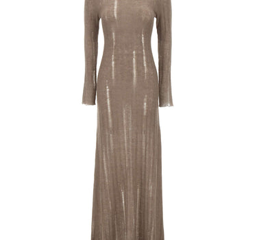FABIANA FILIPPI Abito lungo in Alpaca e Mohair BROWN Donna 