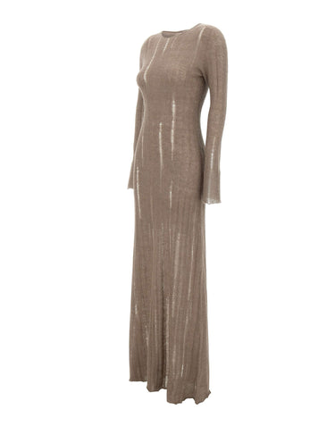 FABIANA FILIPPI Abito lungo in Alpaca e Mohair BROWN Donna 