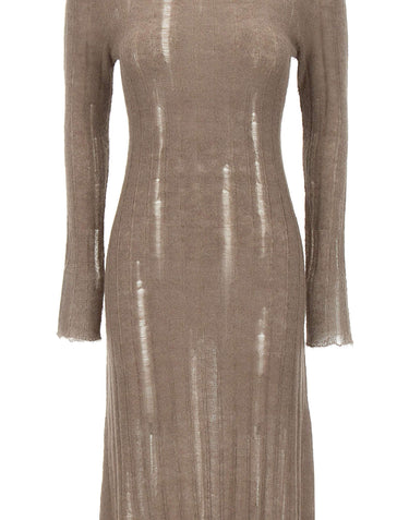 FABIANA FILIPPI Abito lungo in Alpaca e Mohair BROWN Donna 