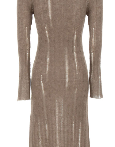 FABIANA FILIPPI Abito lungo in Alpaca e Mohair BROWN Donna 