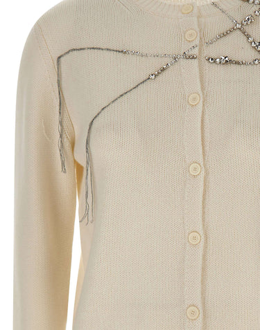 Cardigan con ricamo strass MAD216F025 M28725 FABIANA FILIPPI 