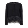FABIANA FILIPPI Cardigan in misto lana con piume BLACK Donna 