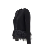 FABIANA FILIPPI Cardigan in misto lana con piume BLACK Donna 