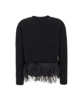 FABIANA FILIPPI Cardigan in misto lana con piume BLACK Donna 