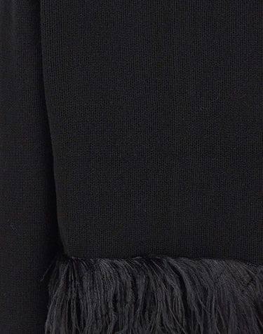 FABIANA FILIPPI Cardigan in misto lana con piume BLACK Donna 