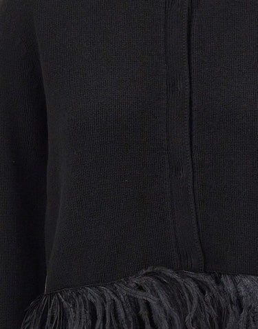 FABIANA FILIPPI Cardigan in misto lana con piume BLACK Donna 