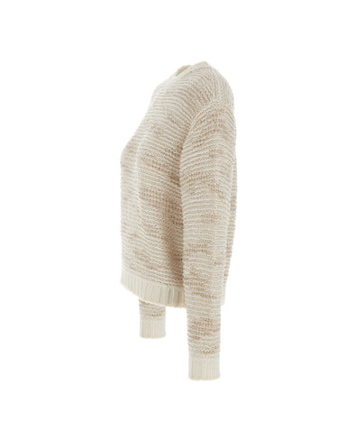 FABIANA FILIPPI Maglia in misto lana con paillettes WHITE Donna 