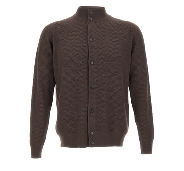FILIPPO DE LAURENTIIS Cardigan in lana merino superfine BROWN Uomo 