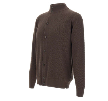 FILIPPO DE LAURENTIIS Cardigan in lana merino superfine BROWN Uomo 