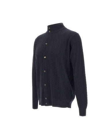 FILIPPO DE LAURENTIIS Cardigan in lana merino superfine BLUE Uomo 