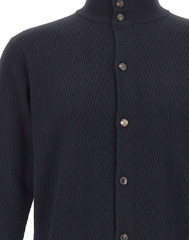 FILIPPO DE LAURENTIIS Cardigan in lana merino superfine BLUE Uomo 