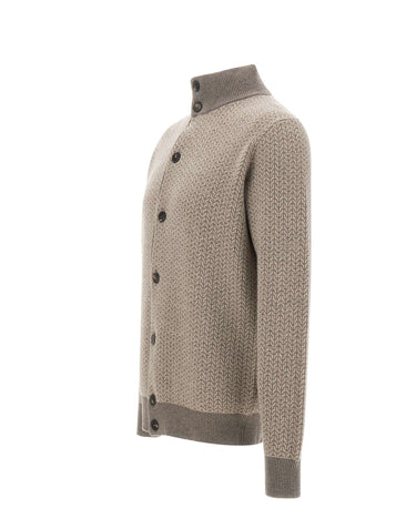 FILIPPO DE LAURENTIIS Cardigan in lana e cashmere bicolor GREY Uomo 